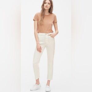 GAP High Rise Cheeky Straight Jeans with Raw Hem Size 4 NWT